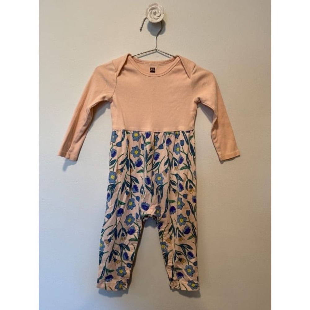 Tea Collection LS Romper 12-18 EUC
